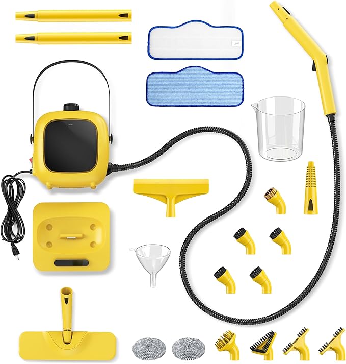 Steam Cleaner,Heavy-duty Steam Cleaners for home,Detachable Handheld Steamer for Cleaning,248°F Steam Mop for Floors, Cars,Furniture,Tiles, Kitchen,Bathroom,Grout and More,21-Piece Kit Include