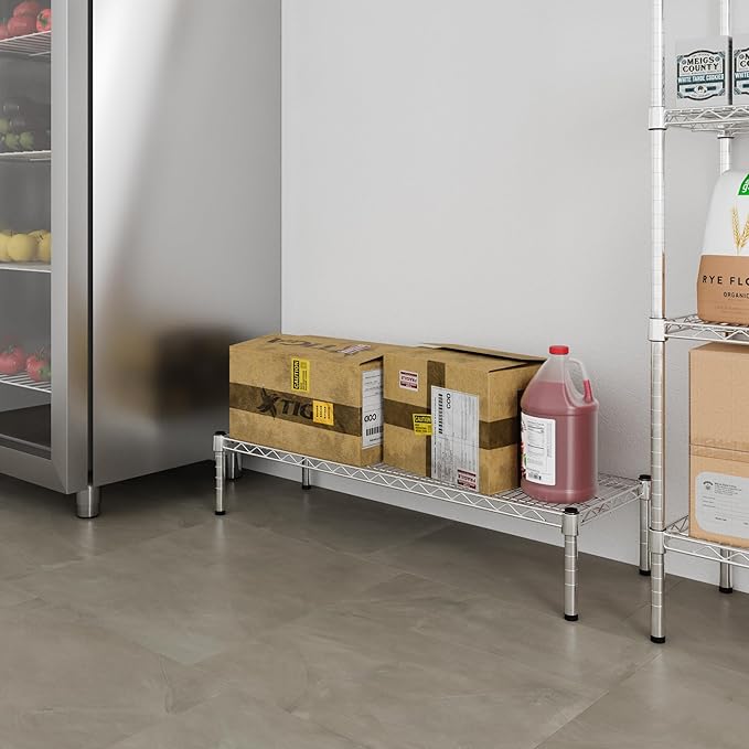 14" Deep x 42" Wide x 8" Height 1-Tier Wire Shelving Kit | NSF Commercial Storage Rack Unit