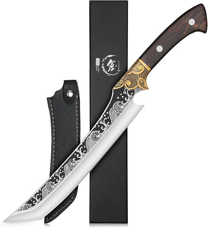 Purple Dragon Slicing Carving Knife – 8.86" Brisket Knife Razor Sharp Japanese Breaking Knives for Meat Cutting, Full Tang Design with Ergonomic Handle, Anniversary Kitchen Gifts for Dad Fathers