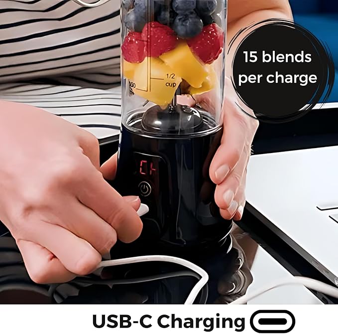 BLENDi Pro+ Portable Blender (New 2025 Model, 17.5oz, Hot Pink) – Upgraded Ice Crushing 120W Motor, USB-C Rechargeable, Cordless Personal Blender Smoothies & Shakes – BPA-Free, Travel-Friendly