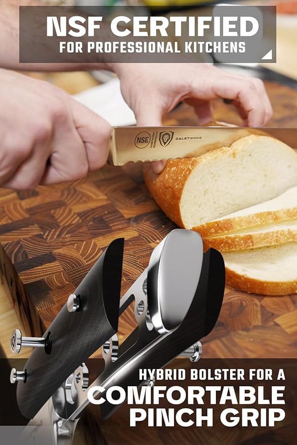 Dalstrong Serrated Bread Knife - 10 inch - Gladiator Series Elite - Forged High-Carbon German Steel - G10 Handle Kitchen Knife - Sheath Included - Razor Sharp Slicer - Slicing Knife - NSF Certified