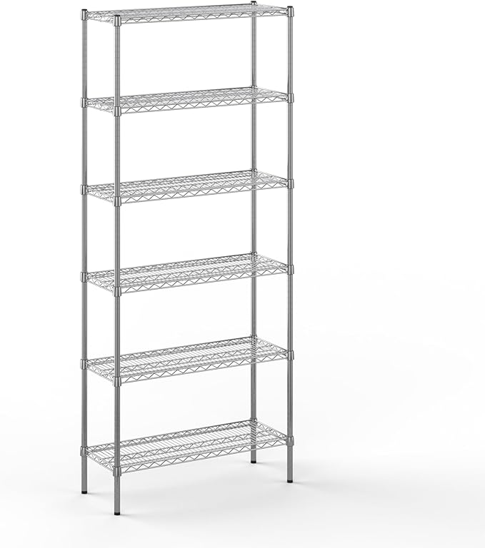 14" Deep x 36" Wide x 86" Height Wire Shelving Kit | 6-Tier | NSF Commercial Storage Rack Unit