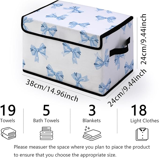 Stackable Clothes Storage Bins with Lids,Closet Organizers Fabric Box for Home and Office,Blanket Clothes Organizers,Under Bed Storage Containers 3 Pack.