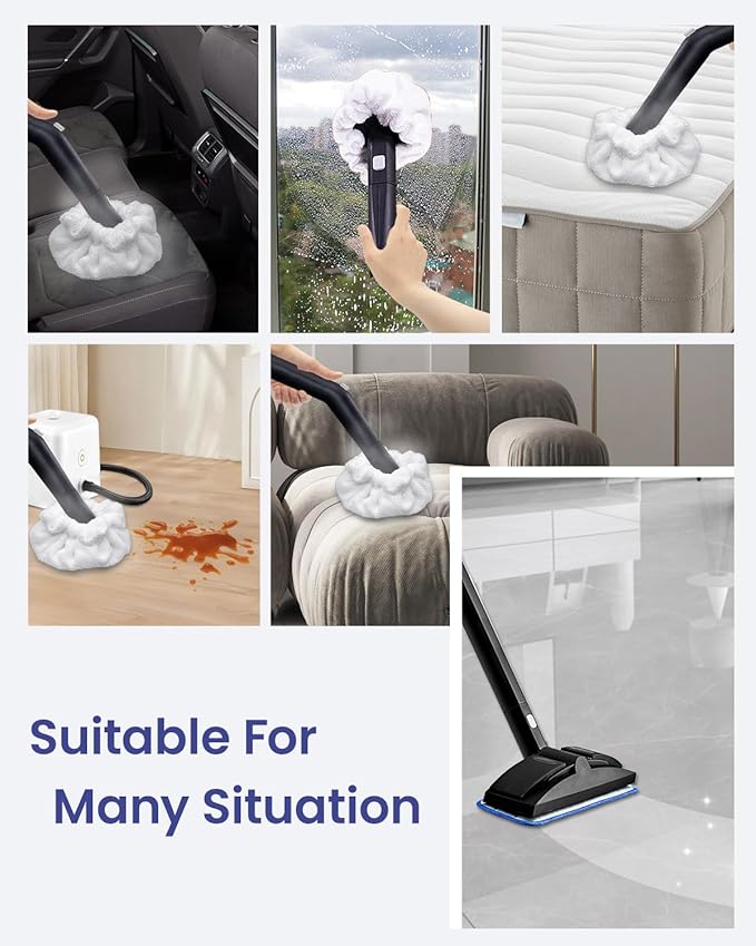 Steam Cleaner Accessories Compatible with Dupray Steam Cleaner, Triangle Microfiber Bonnet for Neat Steam Cleaner & Microfiber Pads, 2+2 Reusable Steamer Cloth Cover Cleaning Steam Mop Pad