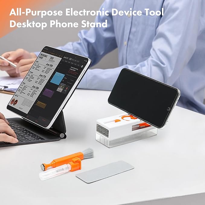 11-in-1 Keyboard Cleaning Kit, Laptop Cleaning Kit Keyboard Brush Cleaner Electronics Cleaner for Cell Phone/Earbuds/Camera Lens/Computer with Multifunctional Cleaning Tool (Orange)