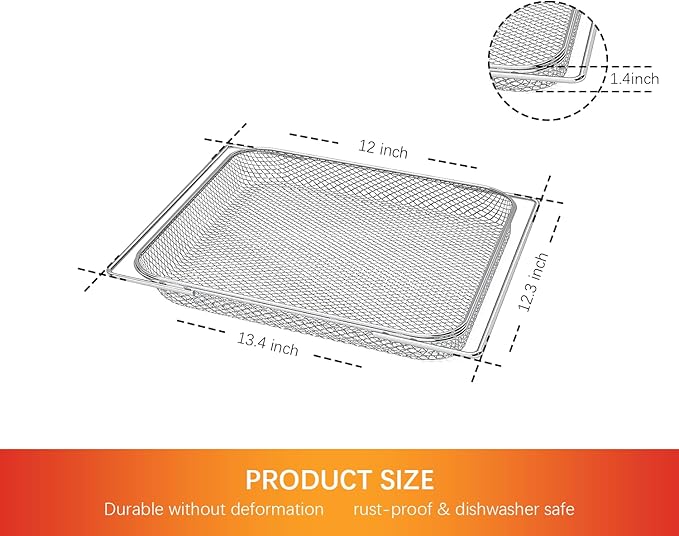 Air Fryer Oven Basket Replacement Baking Trays for Ninja Foodi SP201 SP301 SP351 Series Dual Heat Air Fryer Oven, Mesh Basket,Air Fryer Accessories for Ninja Foodi Air Fry Oven