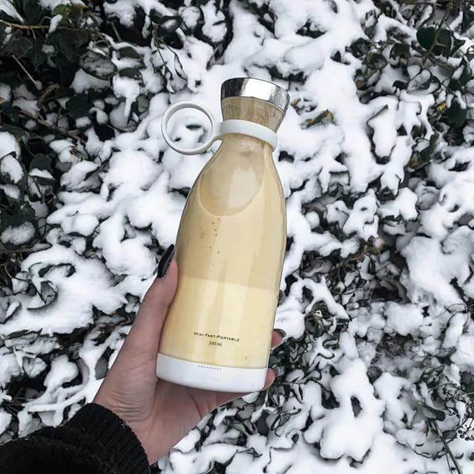 OTPEIR Portable Blender for Shakes and Smoothies with 11.83 Oz Travel Cup and Lid,Durable Stainless Steel Blades for Juice Blending Performance, White