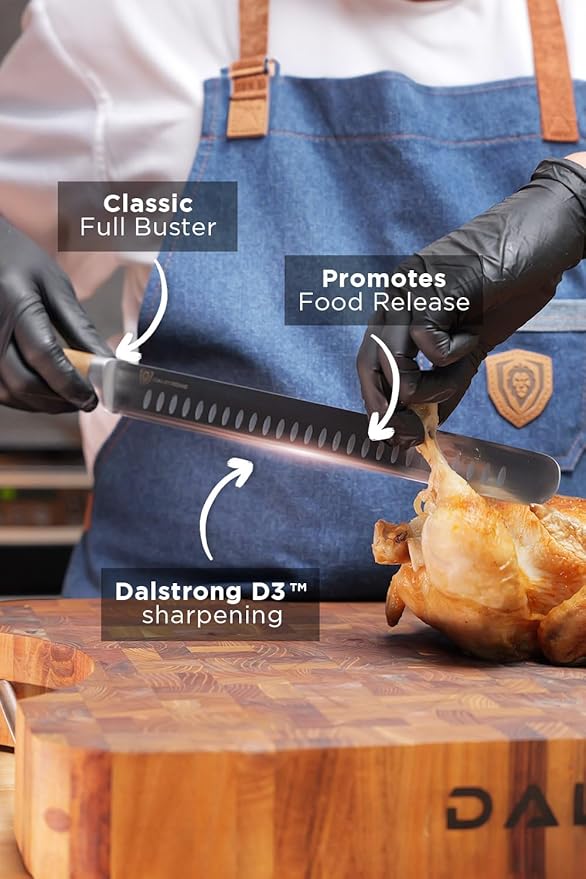 Dalstrong Slicing Knife - 12 inch - Gladiator Series - Forged High-Carbon German Steel Knife - Olive Wood Handle - Cover Sheath Included - Slicer Kitchen Chef Knife Gift