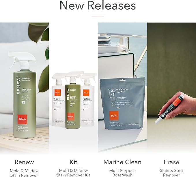 Sunbrella Clean Multi-Purpose Fabric Cleaner | All-in-One Solution for Water-Safe Fabrics and Vinyl | Upholstery Cleaner, Removes Stains & Spills | Non-PFAS | 32 fl oz