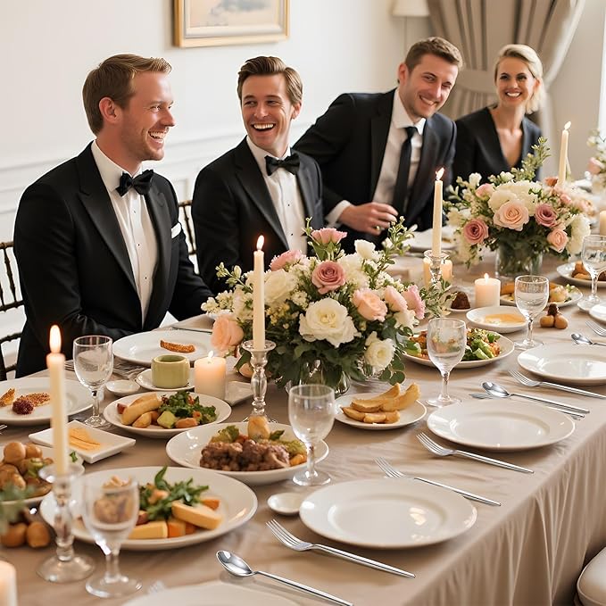 Rubtlamp 90Pcs Silver Plastic Silverware, Silver Plastic Utensils, Plastic Cutlery Include 30 Knives, 30 Forks and 30 Spoons, Silverware Heavy Duty For Party, Wedding