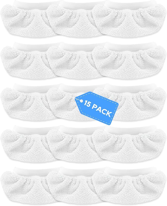 15 Pack Handheld Steam Cleaner Pads Steamer Attachments Steam Mop Accessories Cloth Compatible with Bissell Steam Shot Universal Reusable Washable Steam Pad Clothes Fit for Wagner Spraytech