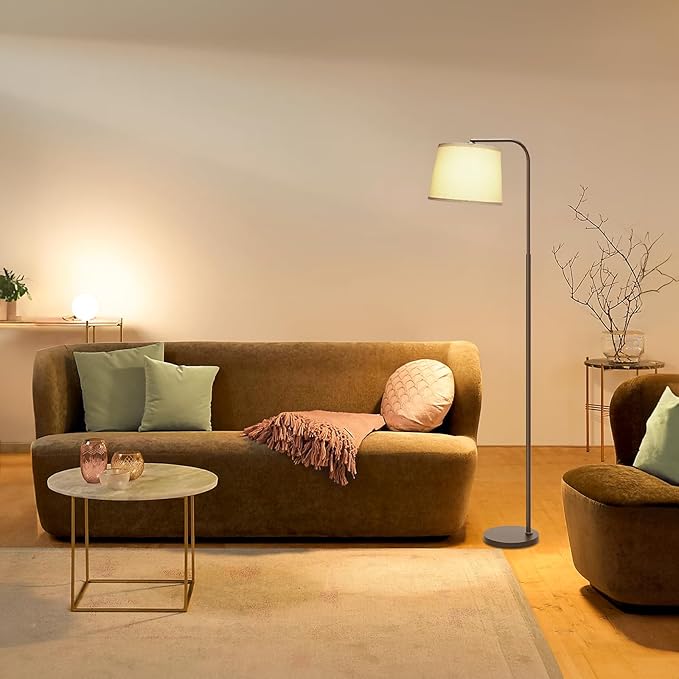 AKASUKI Floor Lamp for Living Room with 3 Color Temperatures, Foot Switch Standing Lamps for Living Room, Bedroom, Office, Arc Mordern Floor Lamp with 9W LED Bulb Included