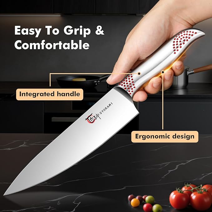 Japanese Knives Set for Kitchen, Magnetic Knife Set with Block and Sharpener, Stainless Steel Knife Set as Gift for Couple, Wedding, Women or Mom with Gift Box, 14 PCS Redd Dot