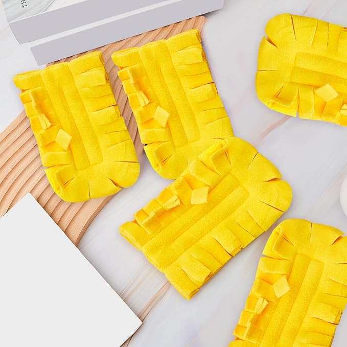 Zubebe 6 Pcs Duster Refill Reusable Fleece Duster Refills Feather Flat Dusters Multi Surface Washable Cleaning Pads Tools for Home, Blinds, Car, Pet, Furniture, Fans (Yellow)