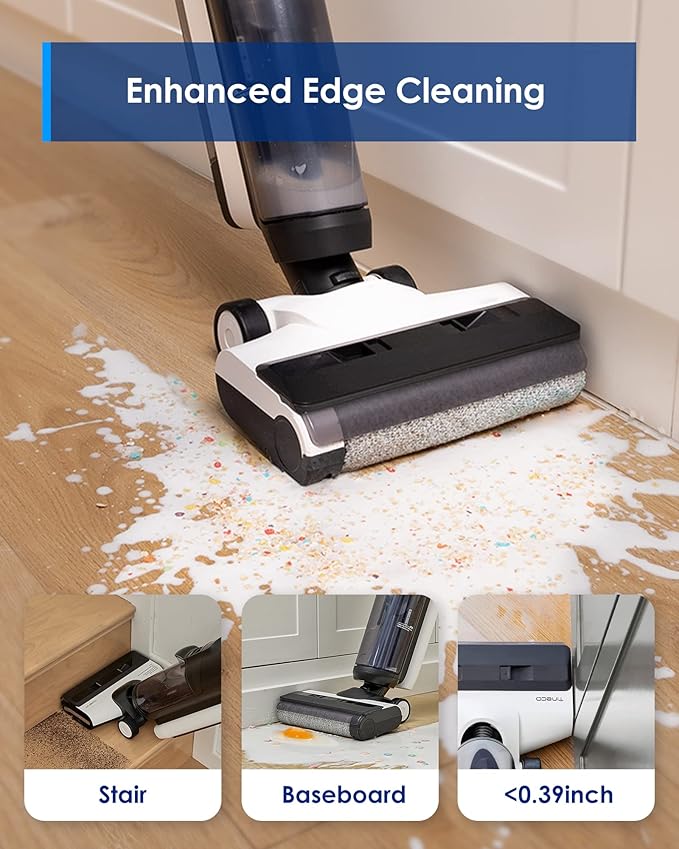 Tineco Smart Wet Dry Vacuum Cleaners, Floor Cleaner Mop 2-in-1 Cordless Vacuum for Multi-Surface, Lightweight and Handheld, Floor ONE S5 Combo