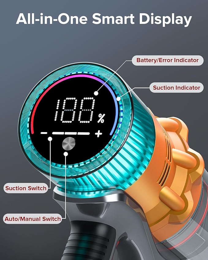 S8 Cordless Vacuum Cleaner, 600W 48Kpa 65mins Stick Vacuum Rechargeable, Wireless Lightweight Handheld Vacuum Cleaners for Home Pet Hair Carpet Hardwood Floor Car