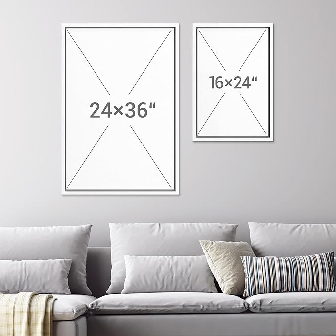 SIGNWIN Framed Canvas Print Wall Art Abstract Geode Soft Pastel Agate Slice Photography Modern Art Minimalist Black and White for Living Room, Bedroom, Office - 16"x24"x3 White