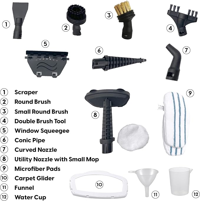 Vacmaster SMF1501 2-in-1 Steam Mop for Floor Cleaning with Detachable Handheld Steamer, Quick-Heating & Lightweight for Hard Floors, Carpets, Tiles and Upholstery
