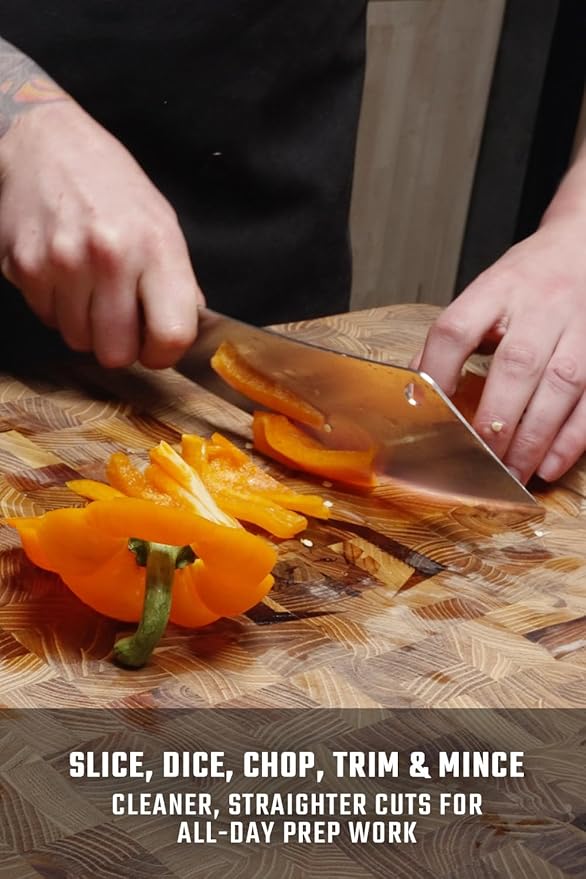 Dalstrong Chef & Cleaver Knife - 8 inch - The Crixus - Gladiator Series Elite - German HC Steel - Hybrid Razor Sharp Kitchen Knife - Black G10 Handle - w/Sheath - Chef Knife - NSF Certified