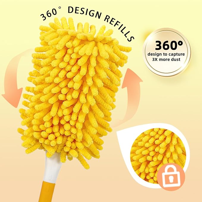 8 Pack Reusable Duster Refill Compatible with Swiffer Hand Duster - 360 Heavy Duty Dusters Refills - Microfiber Ceiling Fan Duster for Swiffer Dusters Extended Handle (Handle is Not Included)