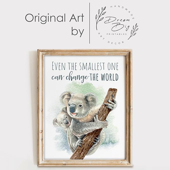 Koala Parent and Child Wall Art Print - Unframed - 11x14 | Inspirational Quote - Motivational Wall Art - Nursery Decor for Boys Room or Girls Room | Unisex Newborn Baby Gift
