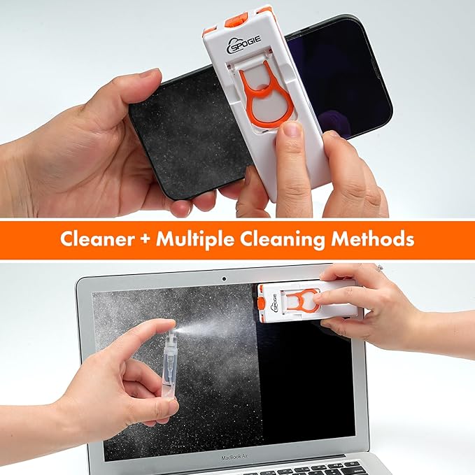 11-in-1 Keyboard Cleaning Kit, Laptop Cleaning Kit Keyboard Brush Cleaner Electronics Cleaner for Cell Phone/Earbuds/Camera Lens/Computer with Multifunctional Cleaning Tool (Orange)