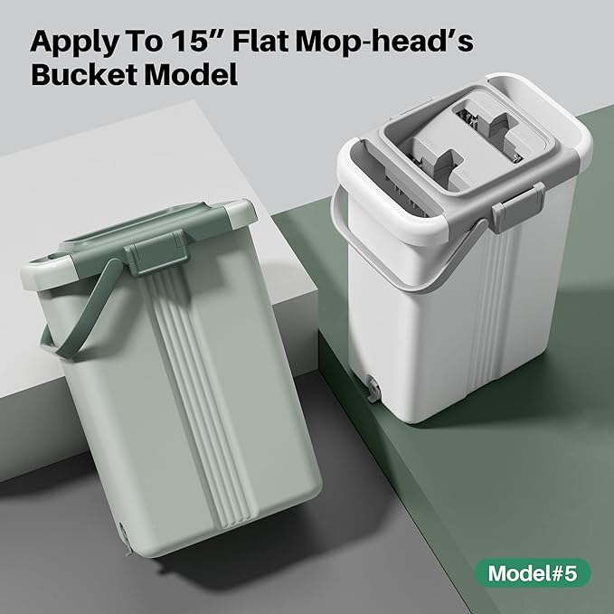 JOYMOOP Flat Mop, Microfiber Floor and Wall Cleaner, 60" Long Handle with 15" Flat Head with a Pad - White