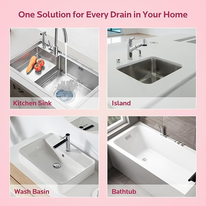 Foaming Drain Cleaner Clog Remover: Sink Cleaner Pipe Clogged Opener for Kitchen Bathroom Toilet Tubs and Showers (2 Pack)