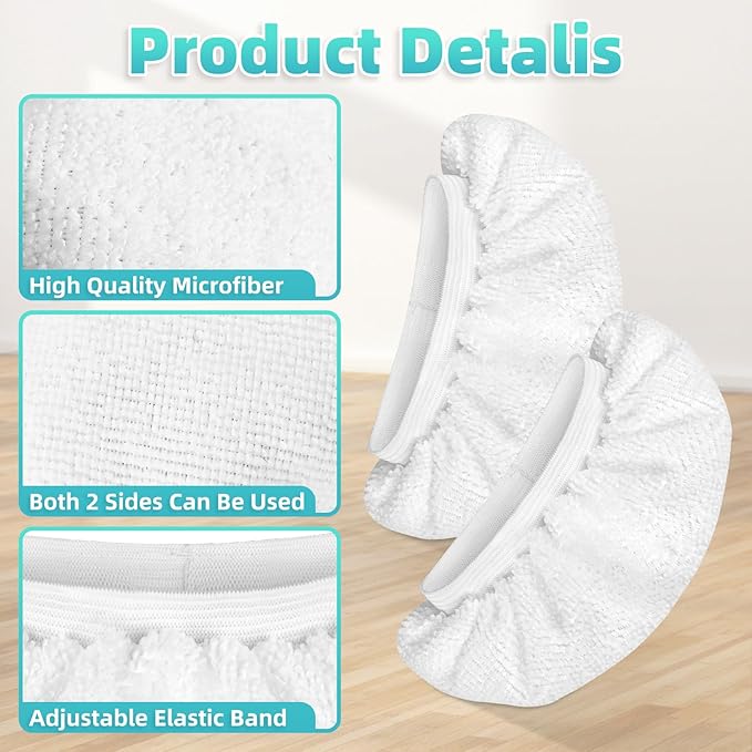 10 Pack Microfiber Cloth for Handheld Steam Shot, Steam Cleaner Accessories, Reusable Washable Steam Mop Pads Compatible with Bissell Steam Shot, Wagner, McCulloch