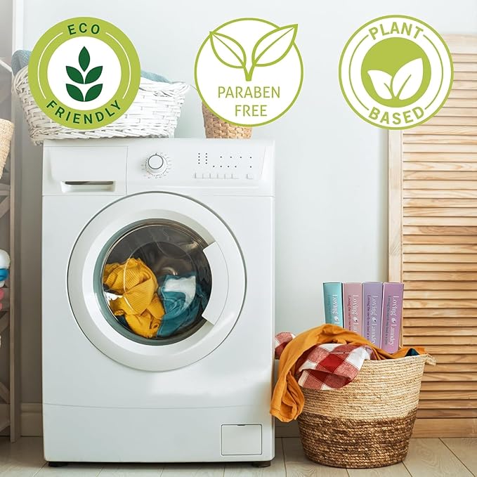 Clean Eco Friendly Dryer Sheets + Fabric Softener | Plant Based, Non Toxic, Healthy, Chemical Free, Long lasting Scent | Soften & Removes Static | 40 Sheets (LOVING LAUNDRY)