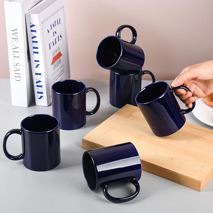 12oz coffee mug set of 6 Coffee Mugs for Coffee, Tea, Cocoa, Milk(cobalto)