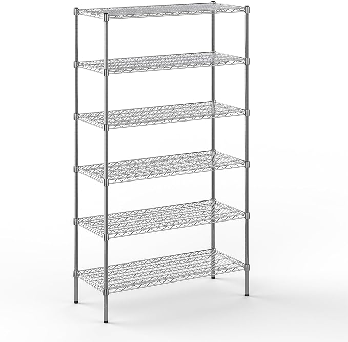 18" Deep x 42" Wide x 74" Height Wire Shelving Kit | 6-Tier | NSF Commercial Storage Rack Unit