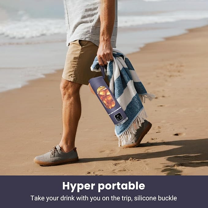 Portable Blender Personal Electric USB,500ML Portable juicer Shakes and Smoothies Blender,Small Blenders,Mixing,Compact、Convenient and Versatile (Purple)