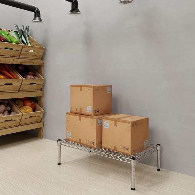 18" Deep x 30" Wide x 8" Height 1-Tier Wire Shelving Kit | NSF Commercial Storage Rack Unit