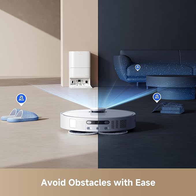DREAME L40s Ultra CE Robot Vacuum and Mop with Auto-Empty, Mop Self-Cleaning, 13,000Pa Suction, Mop Raising, Ultrasonic Carpet Sensing, Ideal for Pet Hair, Carpet and Hard Floors, Easy Maintenance