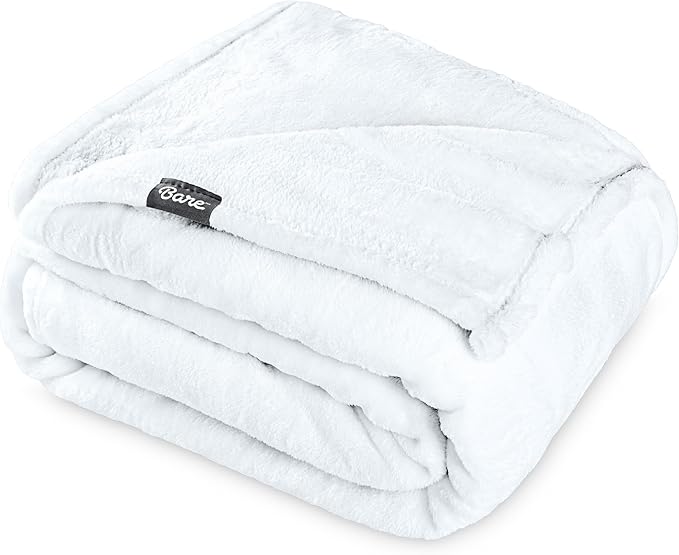 Bare Home Fleece Blanket - King Size - Ultra-Soft Lightweight for Bed, Sofa, and Couch - Luxury Microplush - Cozy Warm Blanket (King, White)