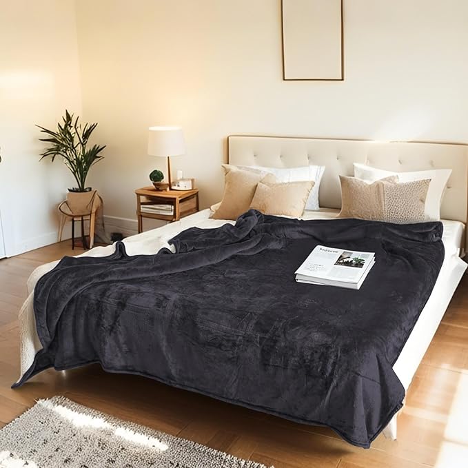 Electric Heated Blanket Full Size 72"x84" - Flannel & Sherpa Fabric Dual-Sided, 6 Heat Settings & 1-10 Hours Auto Off, Soft & Cozy Warming Throw for Home, Office, or Bed, Machine Washable, Iron Gray