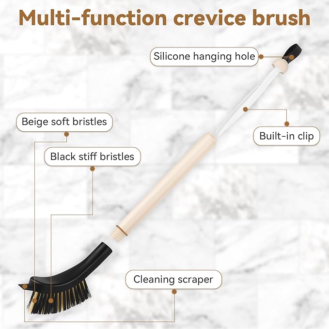 2 Pcs Cleaning Brush, Crevice Scrub Brushes for Bathroom, Kitchen, Toilet, Window Gap, Multifunctional Cleaning Tool for Thin Gap