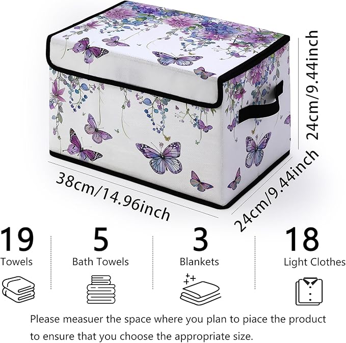 Stackable Clothes Storage Bins with Lids,Closet Organizers Fabric Box for Home and Office,Blanket Clothes Organizers,Under Bed Storage Containers 3 Pack.