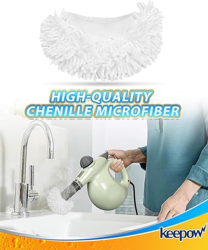 KEEPOW 8 Pack Universal Microfiber Cloths for Handheld Steam Cleaner Accessories Compatible with Bissell Steam Shot, PurSteam, Wagner Spraytech, McCulloch, Reusable Washable Steam Mop Cloths