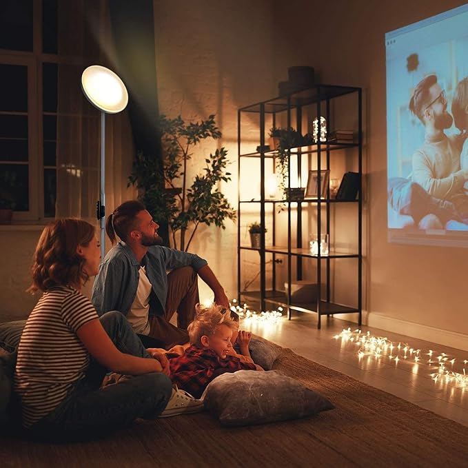 JOOFO Floor Lamp,30W/2400LM Sky LED Modern Torchiere 3 Color Temperatures Super Bright Floor Lamps-Tall Standing Pole Light with Remote & Touch Control for Living Room,Bed Room,Office(Platinum Silver)