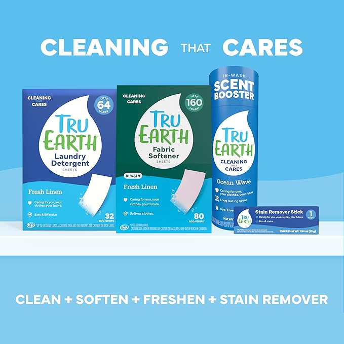 Tru Earth Fabric Softener Sheets | Alternative to Fabric Softener Liquid and Pods | 50 Sheets | Fresh Linen