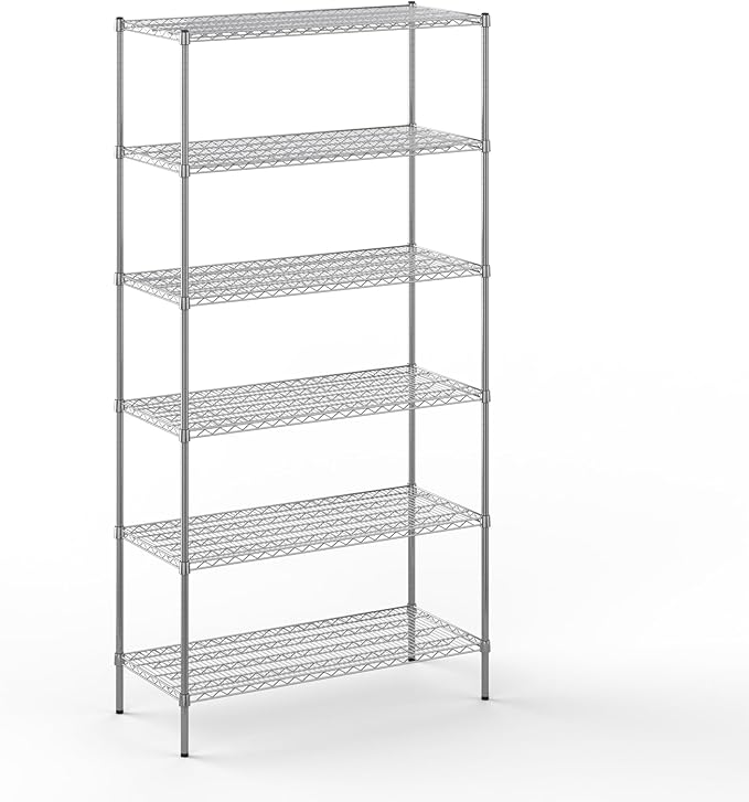 21" Deep x 48" Wide x 96" Height Wire Shelving Kit | 6-Tier | NSF Commercial Storage Rack Unit