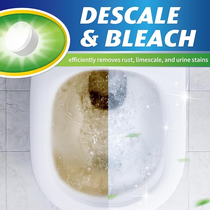 Toilet Bowl Cleaner Tablets - 20 PCS Automatic Bleach Toilet Cleaner Tablets, Slow-Releasing Deodorizing & Descaling, Powerful Bathroom Tank Cleaner