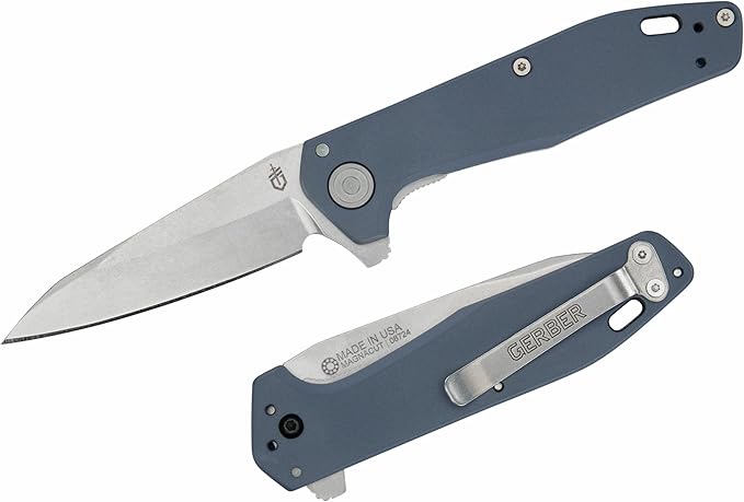 Gerber Gear Fastball (Magnacut) - Slim, Lightweight Folding Pocket Knife with Lock Release and 3-Position Clip - EDC Gear - Made in USA - Magnacut Blue