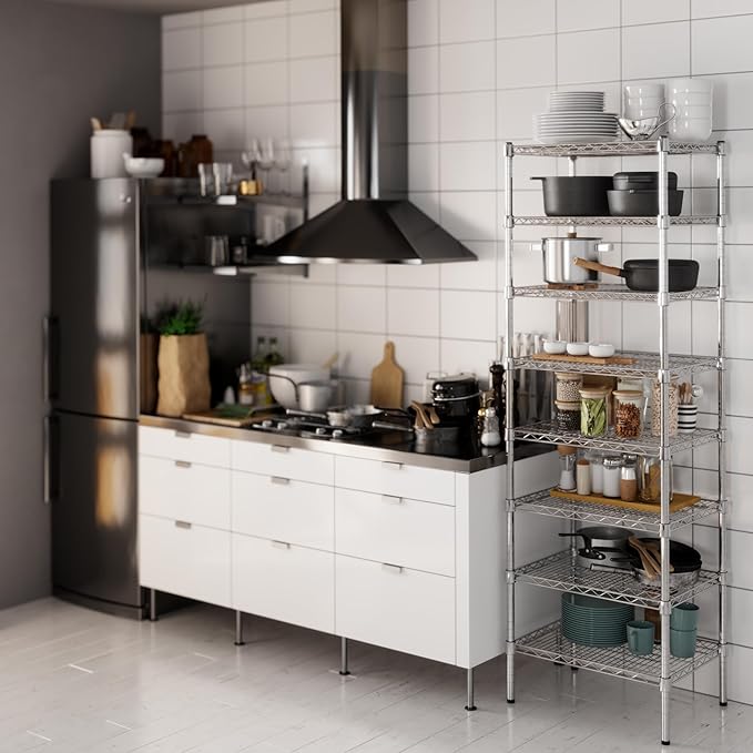 18" Deep x 24" Wide x 74" Height Wire Shelving Kit | 8-Tier | NSF Commercial Storage Rack Unit