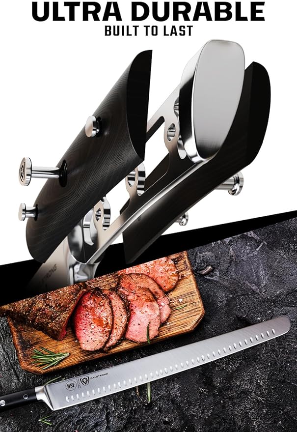 Dalstrong Extra-Long Slicing Knife - 14 inch - Gladiator Series Elite - Premium High Carbon German Steel - Black G10 Handle - Carving Knife Gift- Slicer, BBQ, Brisket - Sheath Included - NSF Certified