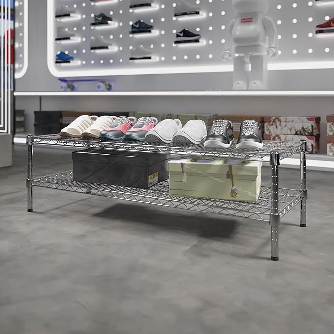 18" Deep x 48" Wide x 14" Height Wire Shelving Kit | 2-Tier | NSF Commercial Storage Rack Unit