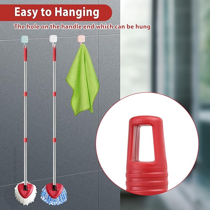 4-Section Spin Mop Replacement Handle- 2.5-5 Foot Mop Handle Replacement Stick Only Compatible with O Cedar Mop EasyWring (Mops Head & Base Not Included)