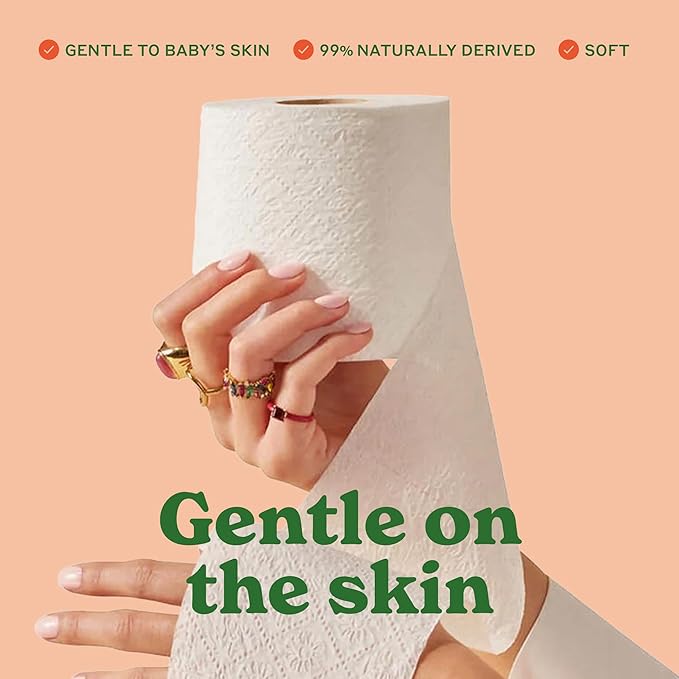 Caboo Tree Free Toilet Paper, Septic Safe Bath Tissue, Soft 2 Ply Sheets, 300 Sheets Per Roll, 16 Double Rolls